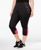 Ideology Plus Size Colorblocked Cropped Leggings, Only At Macy's