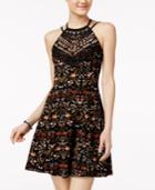 Material Girl Juniors' Lace Applique Fit & Flare Dress, Created For Macy's