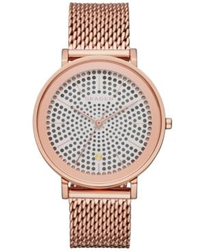 Skagen Women's Solar Hald Rose Gold-tone Stainless Steel Mesh Bracelet 34mm Skw2447