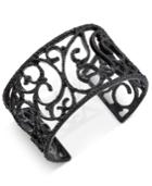 I.n.c. Black-tone Jet Pave Cuff Bracelet, Created For Macy's