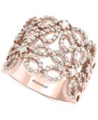 Pave Rose By Effy Diamond Openwork Flower Ring (7/8 Ct. T.w.) In 14k Rose Gold