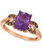 Le Vian Grape Amethyst (1-3/4 Ct. T.w.) & Chocolate And Vanilla Diamond (1/5 Ct. T.w.) Ring In 14k Rose Gold
