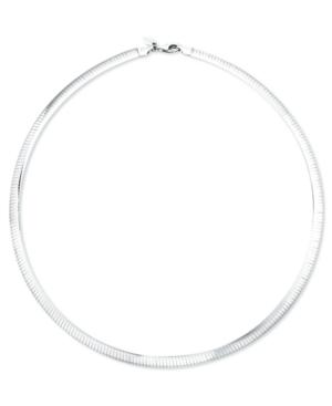14k Gold And Sterling Silver Necklace, Two-tone Reversible Omega