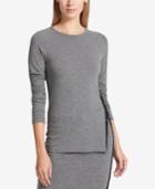 Dkny Rib-knit Snap-side Top