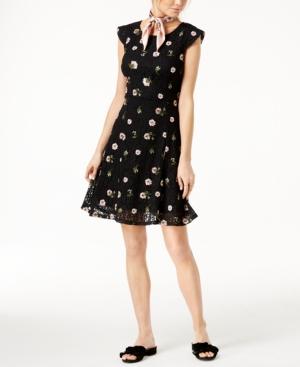 Maison Jules Embroidered Lace Fit & Flare Dress, Created For Macy's