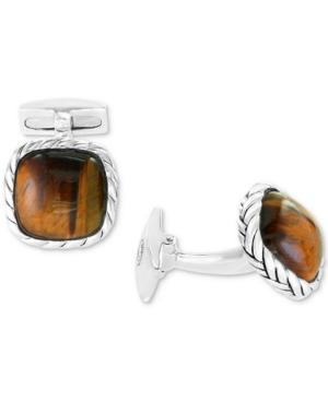 Effy Men's Black Agate Cuff Links In Sterling Silver (also In Tiger's Eye)