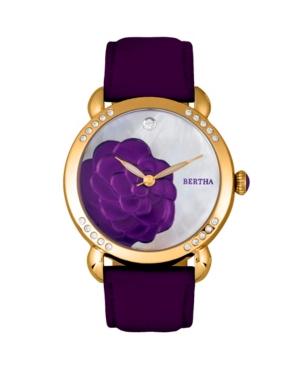 Bertha Quartz Daphne Collection Gold And Purple Leather Watch 38mm