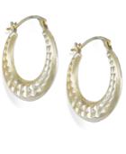 Diamond-cut Hoop Earrings In 10k Gold, 15mm