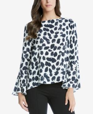 Karen Kane Printed Bell-sleeve Top