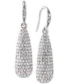 Carolee Silver-tone Pave Drop Earrings