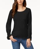 Style & Co Ruched-sleeve Top, Created For Macy's