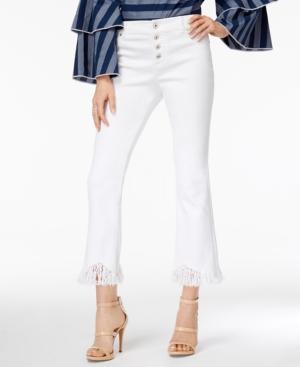 Inc International Concepts Fringe-trim Cropped Jeans, Only At Macy's