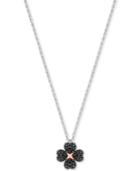 Swarovski Two-tone Pave Heart Flower 14-3/4 Reversible Pendant Necklace