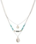Kenneth Cole New York Silver-tone Mixed Bead And Disc Three-row Necklace
