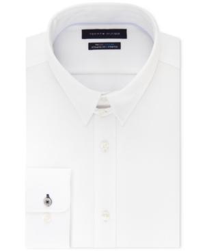 Tommy Hilfiger Men's Fitted Th Flex Cooling Stretch Performance White Dress Shirt