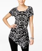 Inc International Concepts Asymmetrical Draped Hardware Top, Only At Macy's
