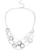 Frontal Link Necklace In Silver-plated Metal
