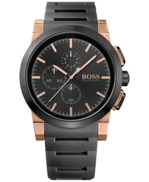 Hugo Boss Men's Chronograph Neo Black Silicone Strap Watch 46mm 1513030