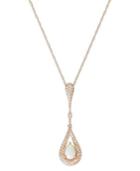 Opal (1/3 Ct. T.w.) And Diamond (1/3 Ct. T.w.) Teardrop Pendant Necklace In 14k Rose Gold