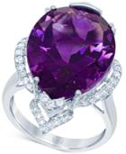 Lali Jewels Amethyst (15-3/4 Ct. T.w.) And Diamond (1/3 Ct. T.w.) Ring In 14k White Gold