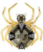 Swarovski Two-tone Crystal & Imitation Pearl Spider Magnetic Brooch