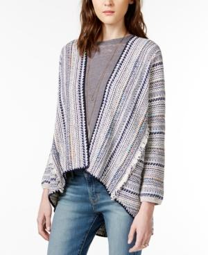 Lucky Brand Pottery High-low Fringe-detail Cardigan