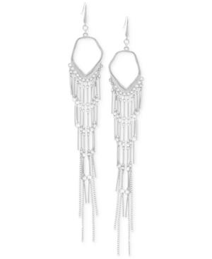 Steve Madden Silver-tone Bar & Chain Chandelier Earrings