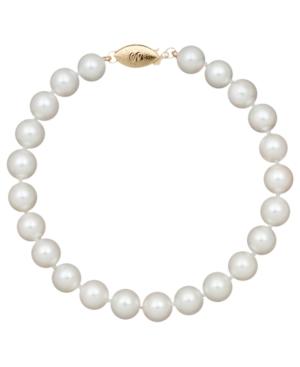 "belle De Mer Pearl Bracelet, 7-1/2"" 14k Gold Aa Akoya Cultured Pearl Strand (7-7-1/2mm)"