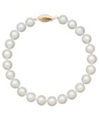 "belle De Mer Pearl Bracelet, 7-1/2"" 14k Gold Aa Akoya Cultured Pearl Strand (7-7-1/2mm)"
