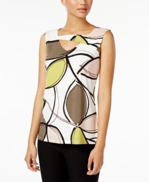 Nine West Cutout Printed Shell