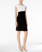 Connected Sequined Lace Faux-wrap Dress