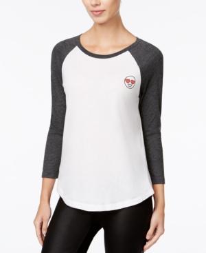 Mighty Fine Juniors' Emoji Heart Eyes Graphic T-shirt