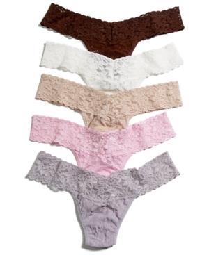 Hanky Panky Signature Lace Low Rise Thongs 5-pack Set 4911f Women's Shoes