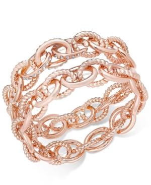 Inc International Concepts Rose Gold-tone Crystal Stretch Bracelet, Only At Macy's