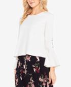 Vince Camuto Flutter-cuff Button-sleeve Top