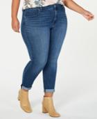 Jessica Simpson Juniors' Plus Size Adored Cuffed Skinny Jeans