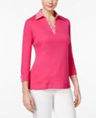 Karen Scott Contrast-trim Top, Only At Macy's