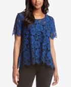 Karen Kane Lace Short-sleeve Blouse