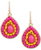 M. Haskell For Inc International Concepts Gold-tone Colored Stone & Bead Drop Earrings, Created For Macy's