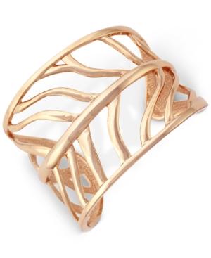 Vince Camuto Rose Gold-tone Leaf-inspired Openwork Cuff Bracelet