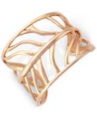 Vince Camuto Rose Gold-tone Leaf-inspired Openwork Cuff Bracelet