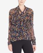 Catherine Malandrino Tress Silk Tie-neck Top