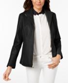 Cole Haan Wing Collar Leather Moto Jacket