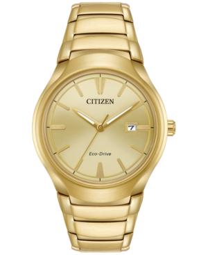 Citizen Men's Eco-drive Dress Gold-tone Stainless Steel Bracelet Watch 40mm Aw1552-54p