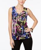 Inc International Concepts Petite Printed Top, Only At Macy's