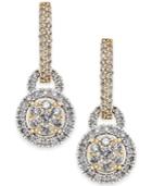 Diamond Two-tone Drop Earrings (1 Ct. T.w.) In 14k Gold And White Gold
