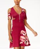 Teeze Me Juniors' Cold-shoulder Fit & Flare Dress