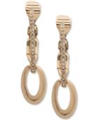 Anne Klein Pave & Hoop E-z Comfort Clip-on Drop Earrings