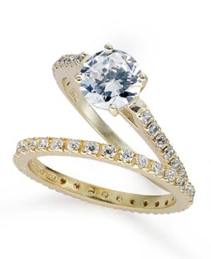 Giani Bernini Sterling Silver Ring Set, Cubic Zirconia Wedding Band And Engagement Ring Set In Sterling Silver Or 18k Gold Over Sterling Silver (1-3/4 Ct. T.w.), Created For Macy's