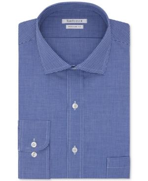 Van Heusen Men's Classic-fit Non-iron Blue Check Dress Shirt